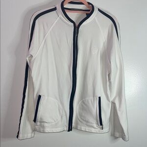 Liz Claiborne womens XL zip up sweater jacket with zipper safe pockets